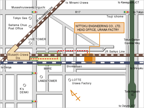 Main Office / Urawa Factory / East Japan Business Department MAP