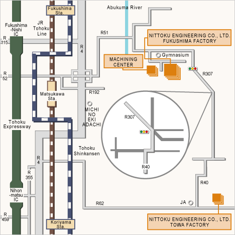 Fukushima Factory, Towa Factory MAP